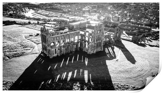 Whitby Abbey Shadows Print by Apollo Aerial Photography