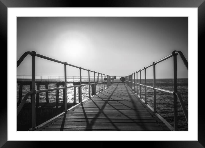 Whitby East Pier Extension Bridge Framed Mounted Print by Tim Hill