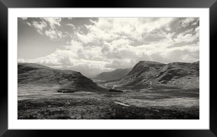 View of Glen Etive from the Devil's Staircase. Framed Mounted Print by David Jeffery
