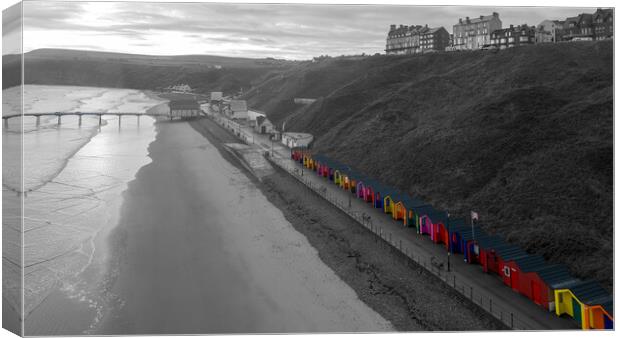 Saltburn Beach Huts Canvas Print by Tim Hill