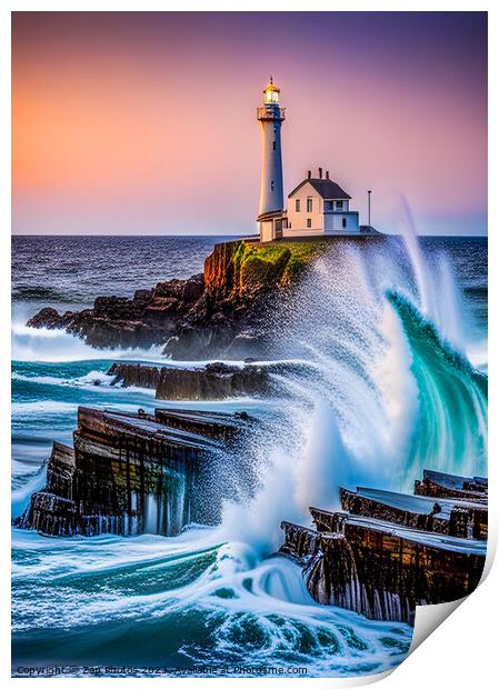 The Lighthouse  Print by Zap Photos