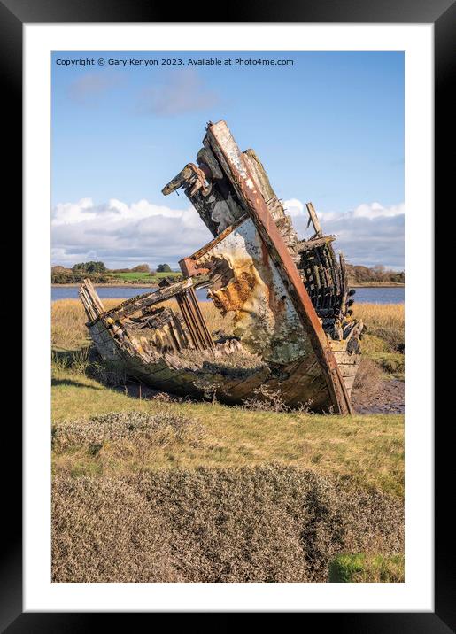 Abandoned fishing boat Framed Mounted Print by Gary Kenyon