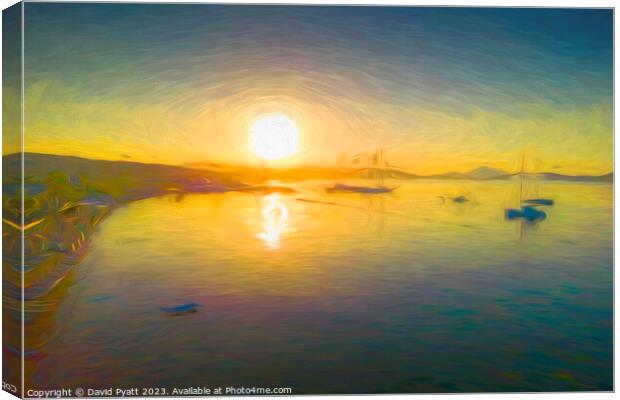 Aegean Sea Dawn Art Canvas Print by David Pyatt