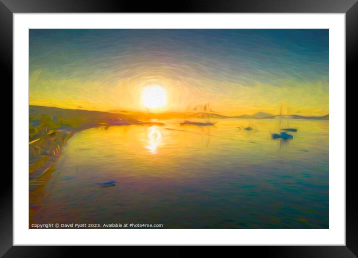 Aegean Sea Dawn Art Framed Mounted Print by David Pyatt