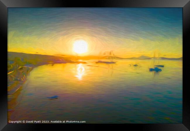 Aegean Sea Dawn Art Framed Print by David Pyatt