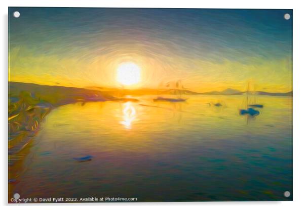 Aegean Sea Dawn Art Acrylic by David Pyatt