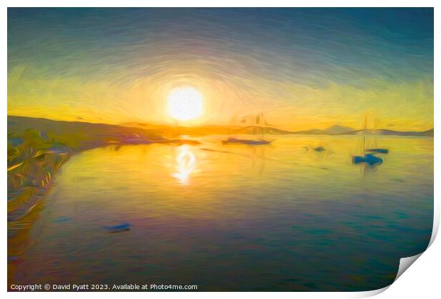 Aegean Sea Dawn Art Print by David Pyatt
