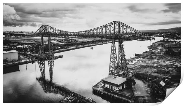 Tees Transporter Bridge Black and White Print by Tim Hill