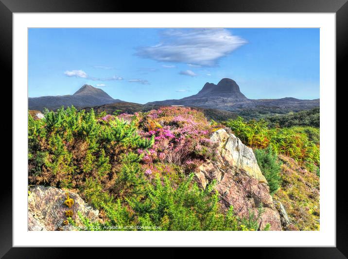 Suliven & Canisp Mountains Assynt North West Highland Scotland Framed Mounted Print by OBT imaging