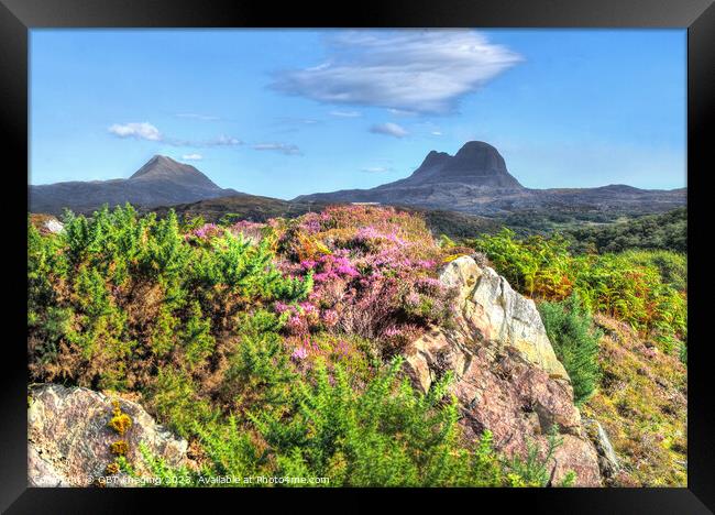 Suliven & Canisp Mountains Assynt North West Highland Scotland Framed Print by OBT imaging