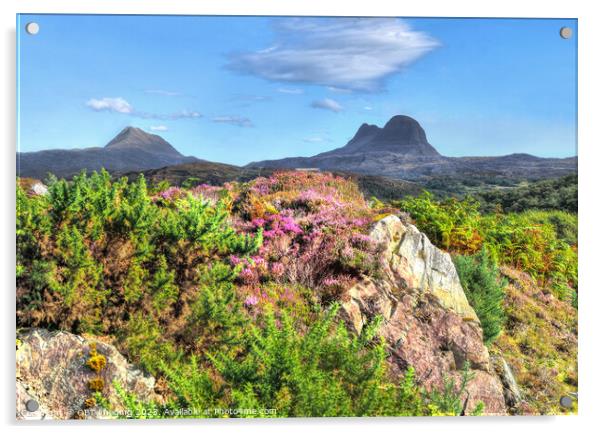 Suliven & Canisp Mountains Assynt North West Highland Scotland Acrylic by OBT imaging