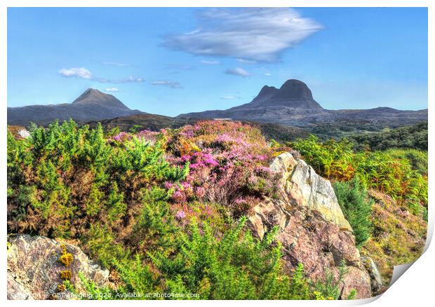Suliven & Canisp Mountains Assynt North West Highland Scotland Print by OBT imaging