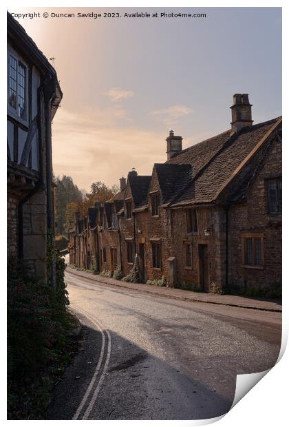 Early Morning at Castle Combe Print by Duncan Savidge