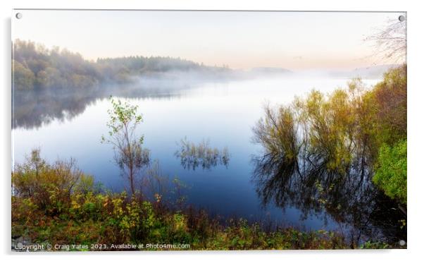 Reservoir Morning Mist. Acrylic by Craig Yates