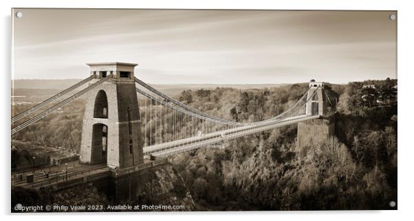Clifton Suspension Bridge at Daybreak. Acrylic by Philip Veale