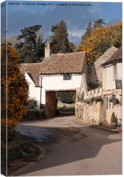 England's prettiest village - Castle Combe  Canvas Print by Duncan Savidge