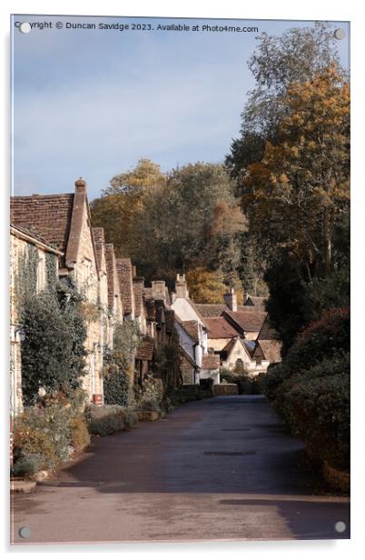 England's prettiest village - Castle Combe  Acrylic by Duncan Savidge