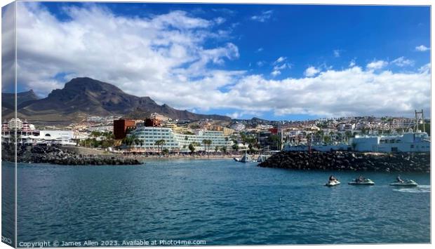 Puerto Colon Tenerife, Spain  Canvas Print by James Allen