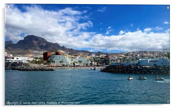 Puerto Colon Tenerife, Spain  Acrylic by James Allen