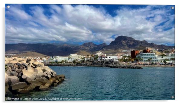 Puerto Colon Tenerife, Spain  Acrylic by James Allen