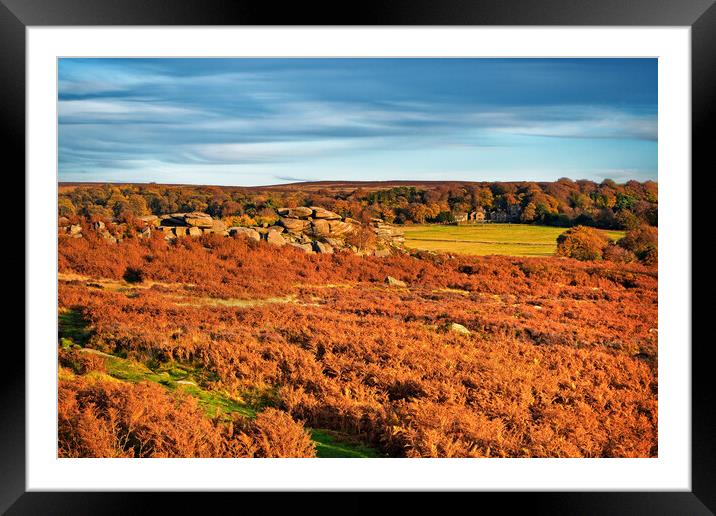 Owler Tor and Longshaw Framed Mounted Print by Darren Galpin