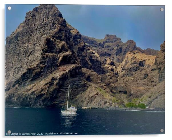 Cliffs Of Gigantes Tenerife Spain  Acrylic by James Allen