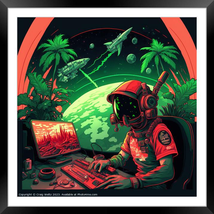 Space Gamer Framed Mounted Print by Craig Weltz