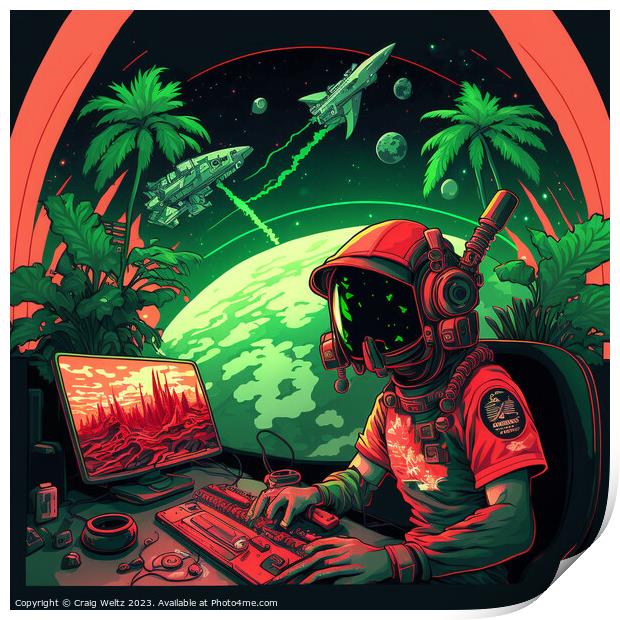 Space Gamer Print by Craig Weltz