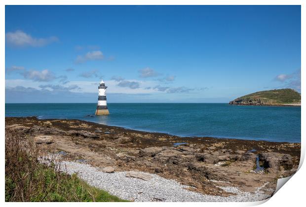 Penmon Lighthouse. and Puffin Island, Print by Kevin Hellon