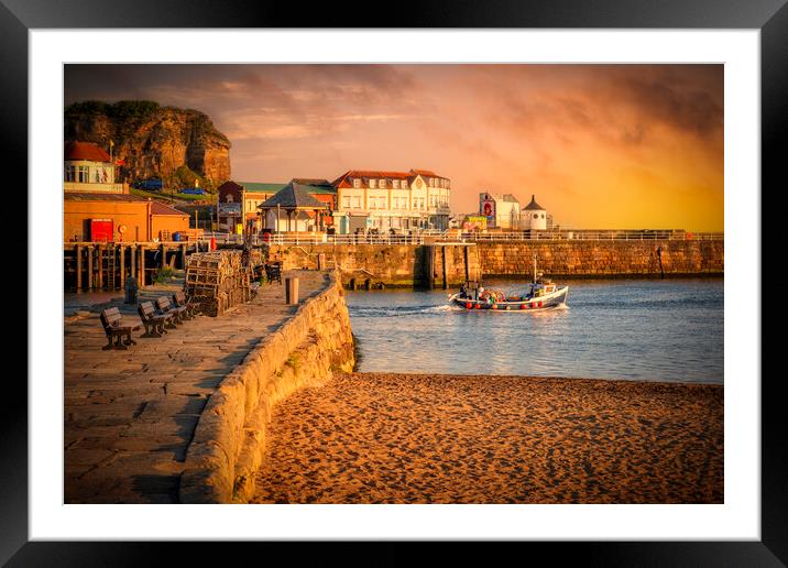 Whitby Fishing Boat at Sunrise Framed Mounted Print by Tim Hill