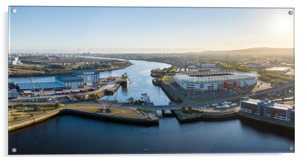 The Riverside Panorama Acrylic by Apollo Aerial Photography