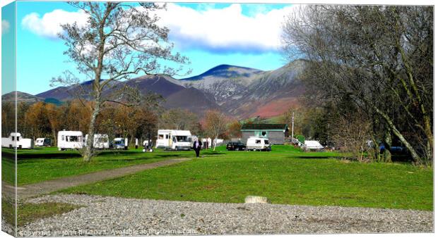 Camping under Skiddaw mountain, Keswick, Cumbria, UK. Canvas Print by john hill