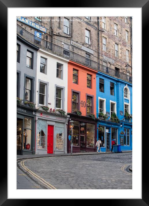 Victoria Street in Edinburgh Framed Mounted Print by Christopher Keeley