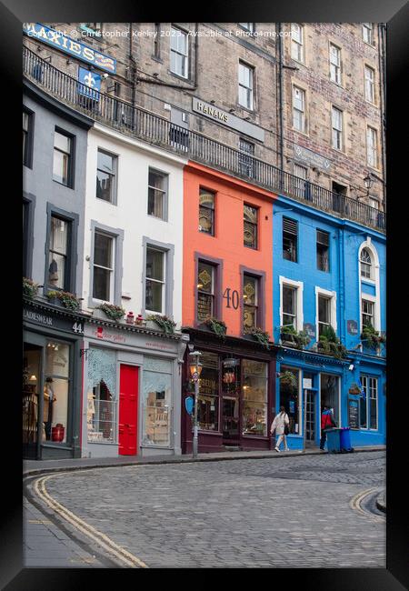 Victoria Street in Edinburgh Framed Print by Christopher Keeley