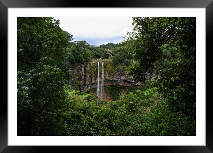 Chamarel Waterfalls in Mauritius Framed Mounted Print by Dietmar Rauscher