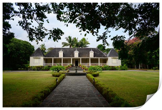 Saint Aubin House in Mauritius Print by Dietmar Rauscher