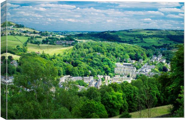 Hebden Bridge and Calder Valley View Canvas Print by Alison Chambers
