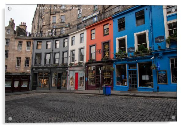 Colourful row of shops on Victoria Street, Edinburgh Acrylic by Christopher Keeley