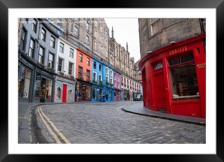 'Diagon Alley' Victoria Street in Edinburgh Framed Mounted Print by Christopher Keeley