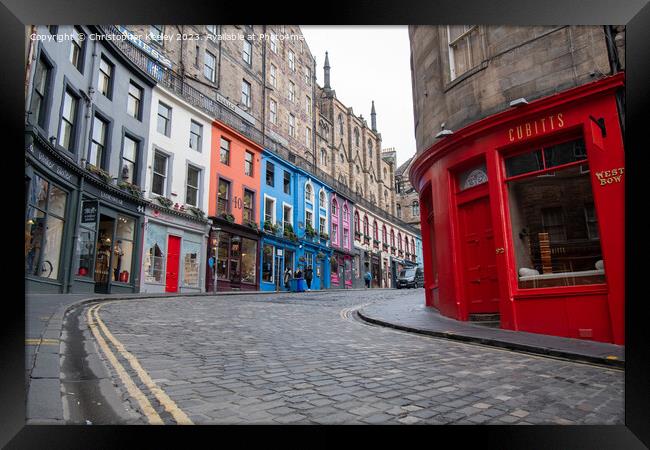 'Diagon Alley' Victoria Street in Edinburgh Framed Print by Christopher Keeley