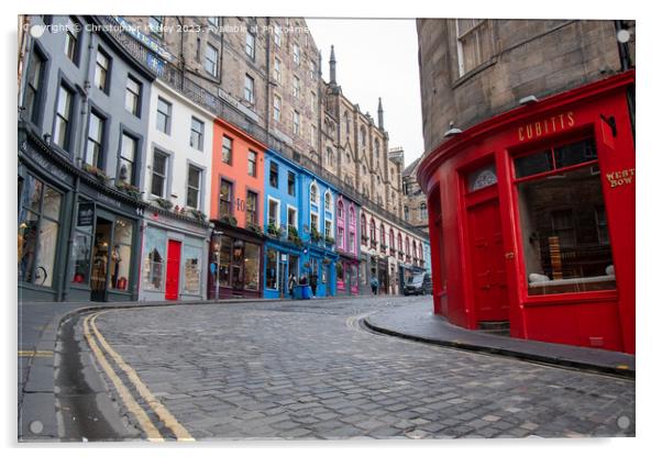 'Diagon Alley' Victoria Street in Edinburgh Acrylic by Christopher Keeley