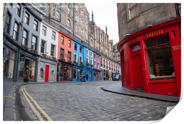 'Diagon Alley' Victoria Street in Edinburgh Print by Christopher Keeley