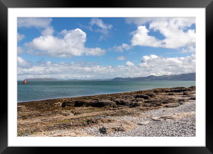 Seaweed and pebble beach, Penmon, Framed Mounted Print by Kevin Hellon
