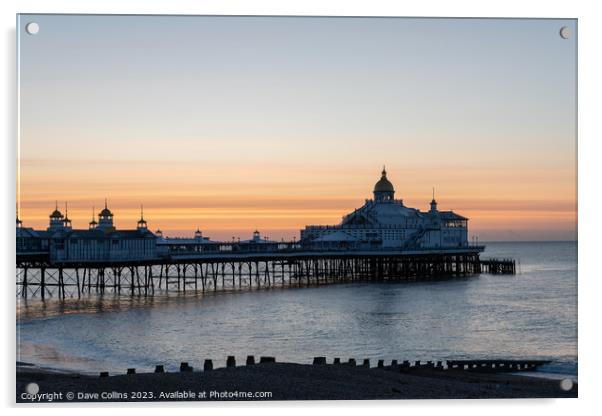 Sunrise over Eastbourne Pier, East Sussex, England Acrylic by Dave Collins