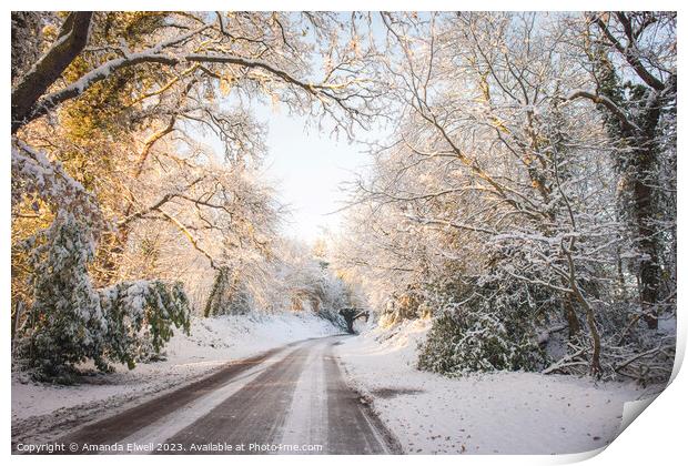 Winter Country Road Print by Amanda Elwell