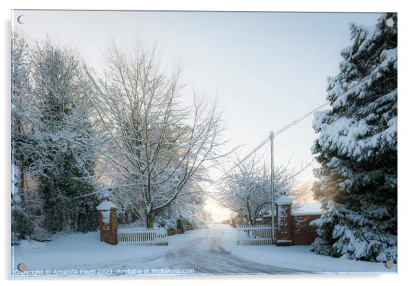Winter Landscape Acrylic by Amanda Elwell