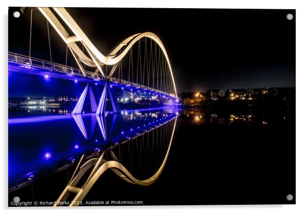 Infinity Bridge Reflections Acrylic by Richard Perks
