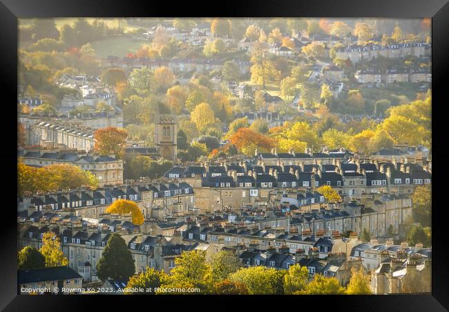 Fall mood photography of UK somerset cotswold city Bath in Golden Autumn  Framed Print by Rowena Ko
