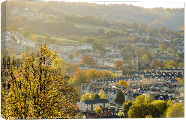 Fall mood photography of UK somerset cotswold city Bath in Golden Autumn  Canvas Print by Rowena Ko