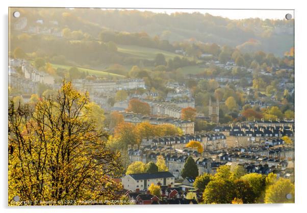 Fall mood photography of UK somerset cotswold city Bath in Golden Autumn  Acrylic by Rowena Ko